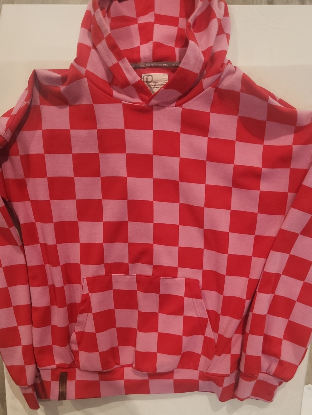 Ampersand Ave. Comfy Pink And Red Color Block Hoodie